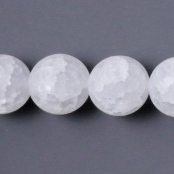 Crackle Kristall, ganzer Strang, rund, matt, krakelliert, 6 mm 65 Stk