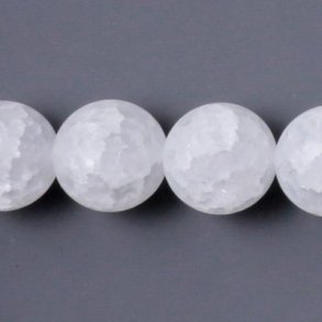 Crackle Kristall, rund, mattiert, krakeliert, 8 mm 6 Stk