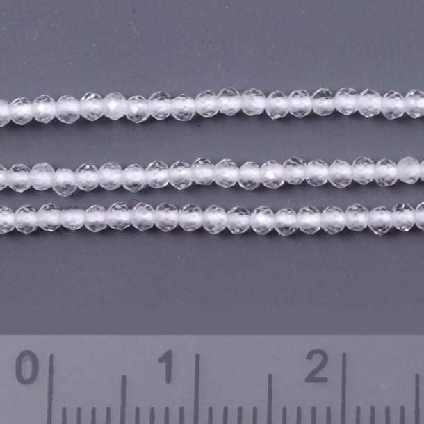 Mountain crystal, full strand, round faceted bead, clear, 2 mm, appx 180pcs