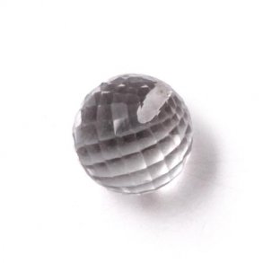 Bergkristall, klare Perle, angebohrt, rund, facettiert, 8 mm, 1 Stk.