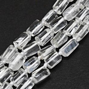 Rock crystal, whole strand, uneven rectangular, clear, 6-12x6-7 mm, appx. 30 pcs