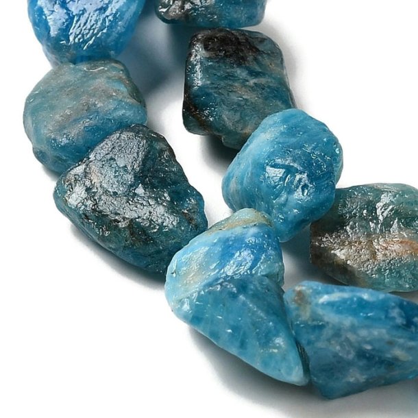 Apatite, intense turquoise, raw nugget, 9-10x8-9 mm. 6 pieces.