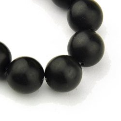 Blackstone, entire strand of beads, matt, 10mm, hole size 1.2mm, ca. 39pcs.