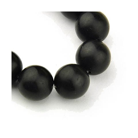 Black-Stone, runde Perle, matt, 16 mm, 4 Stk.