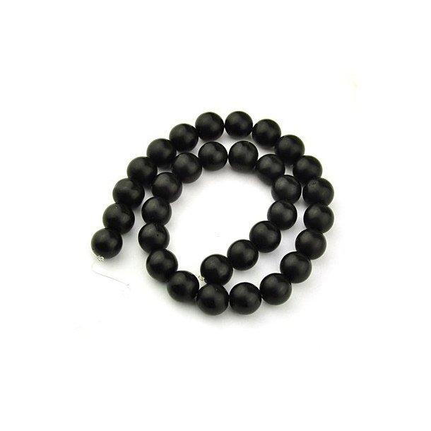 Blackstone, entire strand of beads, matt, 10mm, hole size 1.2mm, ca. 39pcs.