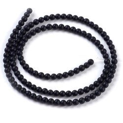 Blackstone, rund, matt, 3 mm, Lochgr&ouml;&szlig;e 0,7 mm, 20 Stk.