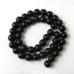 Blackstone, ganzer Perlenstrang, matt, 6 mm, ca. 65 Stk.