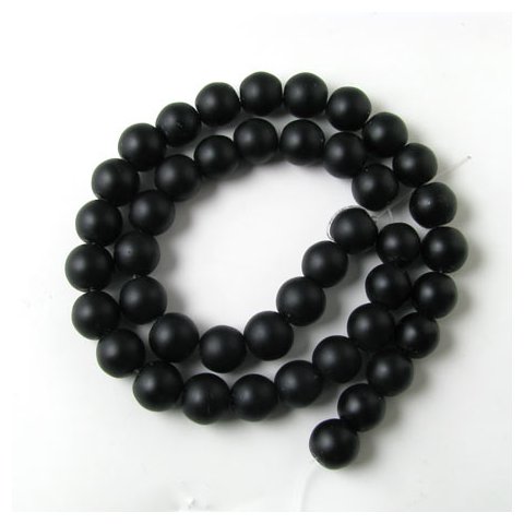 Blackstone, entire strand of beads, matt, 4mm, ca. 75pcs.