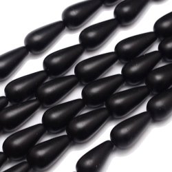 Blackstone, Tropfen, matt schwarz, 20x10 mm, 4 Stk.