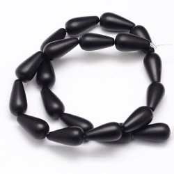 Blackstone, Tropfen, matt schwarz, 20x10 mm, 4 Stk.