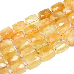 Citrin, gef&auml;rbt, quaderf&ouml;rmige Perle mit Facetten, hellgolden, 15-16x11-12x11-12mm, 4 Stk