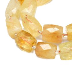 Citrin, gef&auml;rbt, quaderf&ouml;rmige Perle mit Facetten, hellgolden, 15-16x11-12x11-12mm, 4 Stk
