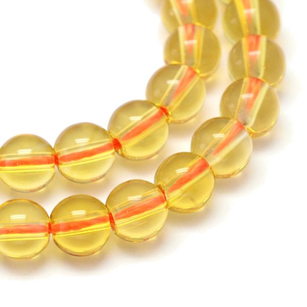 Citrine, imitation, dyed quartz, round bead, 4mm, 10pcs