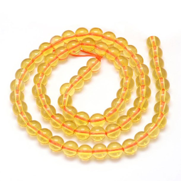 Citrine, imitation, dyed quartz, entire strand of beads, round beads, 4mm, 95pcs.