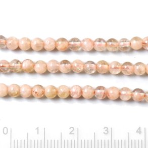 Citrin, echt, ungefrbt, ganzer Strang, leicht rtlich, runde Perle, 3 mm, ca. 125 Stk.