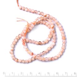 Citrin, echt, ungefrbt, ganzer Strang, leicht rtlich, runde Perle, 4 mm, ca. 95 Stk.