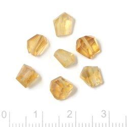 Citrin, ungleichm&auml;&szlig;ig facettierte Perle, klar gold-gelb, ca. 8x5x4 mm, 4 St&uuml;ck.