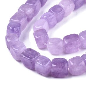 Dolomite bead, dyed, purple, cube, 8x8mm, 6 pcs