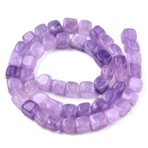 Dolomite bead, dyed, full strand, purple, cube, 8x8mm, appx. 50 pcs