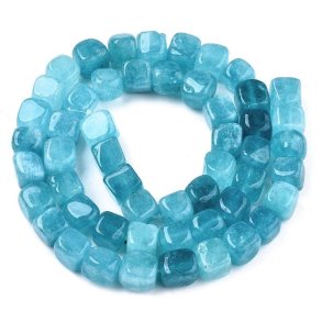 Dolomite bead, dyed, full strand, dark turqouise, cube, 8x8mm, appx. 50 pcs