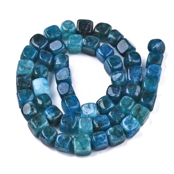 Dolomite bead, dyed, full strand, dark blue, cube, 8x8mm, appx. 50 pcs