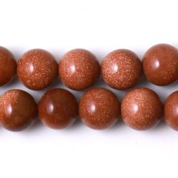 Braun-goldener Sandstein, ganzer Strang, runde Perle, 10 mm, 39 Stk.