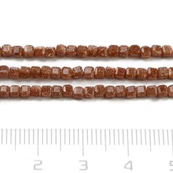 Braun-goldener Sandstein, Wrfel-Perle, facettierte ,ca. 2,5x2,5x2,5 mm. ca. 170 Stk.