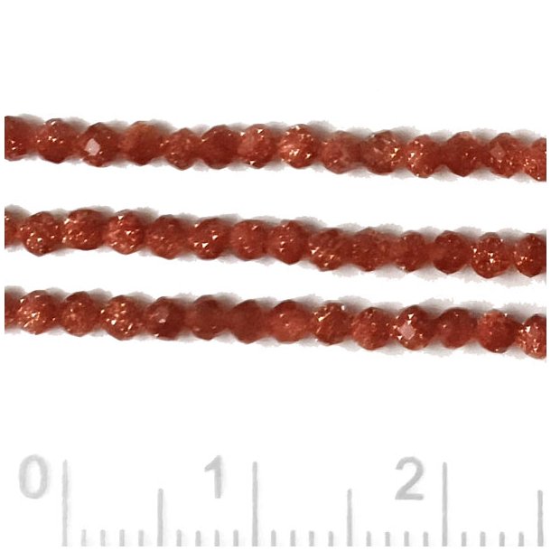 Brown golden sandstone, round facetted bead, 3mm, approx. 130pcs.