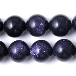 Blau-goldener Sandstein, runde Perle, 12 mm, 6 Stk.