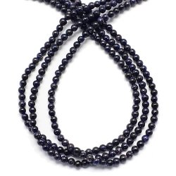 Blue Golden Sandstone, kleine runde Perle, 2 mm. Strang ca. 200 stk.