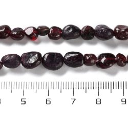 Garnet, full strand of beads, uneven nuggets, dark red, appx. 8x6 mm, appx. 56 pcs