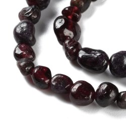 Garnet, full strand of beads, uneven nuggets, dark red, appx. 8x6 mm, appx. 56 pcs