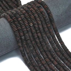 Granat, Perle, ganzer Strang, matt dunkelrotbraun, Heishi, 6x2 mm, 180 Stck