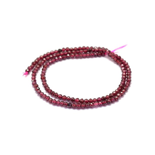 Dark red garnet, complete strand, faceted beads,ca. 3mm, appx. 130pcs