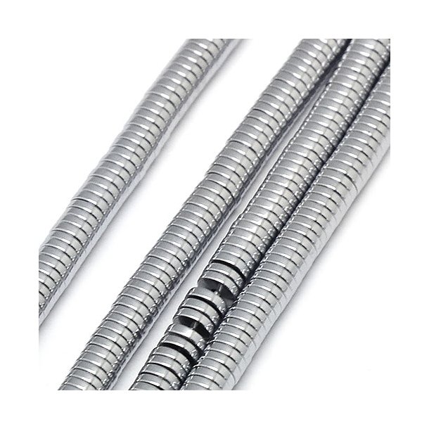 Hmatit, Heishi-Steinperle, ganzer Strang, flache Scheibe, metallisch, 3x1 mm, ca. 400 Stck