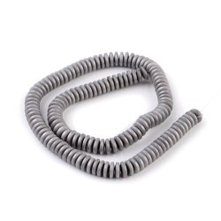 Hmatit, mattiert, grau, runde Scheibe, 6x2 mm, 20 Stck.