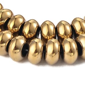 Hmatit, vergoldet, ganzer Strang, Scheibe, 10x6 mm, 68 Stk.