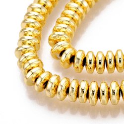 H�matit, vergoldet, ganzer Strang, Scheibenf�rmig, 6x3 mm, ca. 125Stk.