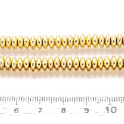 H�matit, vergoldet, ganzer Strang, Scheibenf�rmig, 6x3 mm, ca. 125Stk.