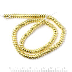 H�matit, vergoldet, ganzer Strang, Scheibenf�rmig, 6,5x3 mm, ca. 130Stk.