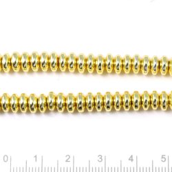 H�matit, vergoldet, ganzer Strang, Scheibenf�rmig, 6,5x3 mm, ca. 130Stk.
