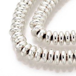 H�matit, versilbert, Scheibenf�rmig, 6x3 mm, 20 Stk.