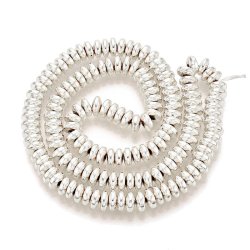 H�matit, versilbert, Scheibenf�rmig, 6x3 mm, 20 Stk.