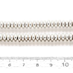 H�matit, versilbert, Scheibenf�rmig, 6x3 mm, 20 Stk.