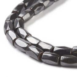 Magnetperlen, ganzer Strang, facettiert, schwarz-metallic, 8x5 mm, ca. 50 Stk.
