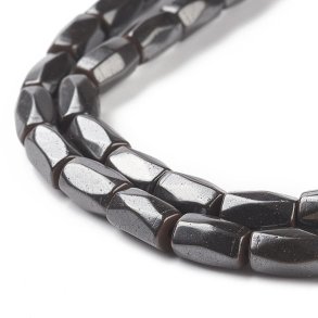 Magnetperlen, ganzer Strang, facettiert, schwarz-metallic, 8x5 mm, ca. 50 Stk.