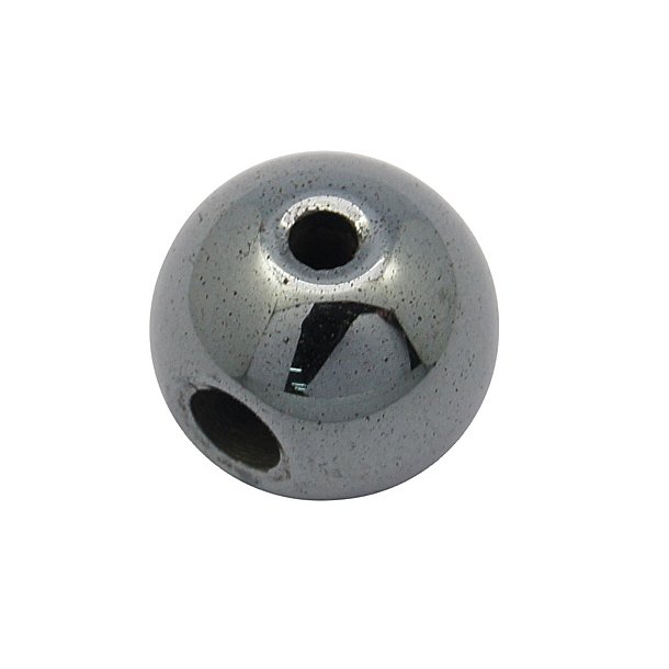 Hematit, 3-hulsperle / Guru perle, 10 mm, 2 stk.