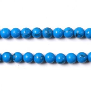 Gefärbt Howlit, blau, imitierter Türkis, ganzer Strang, Durchmesser 4 mm, 100 Stk.