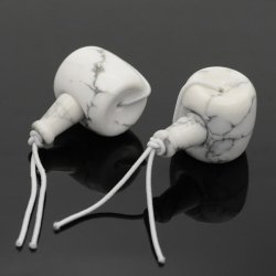 Howlith, Guru-Perle, 3 L&ouml;cher, wei&szlig; und graumarmoriert, 22x11x12 mm, 1 Stk.