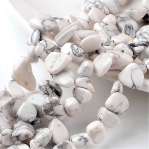 Howlith, ganzer Strang, unebene Perle, weiß/graumarmoriert, ca. 13x11x7 mm, 50 stk